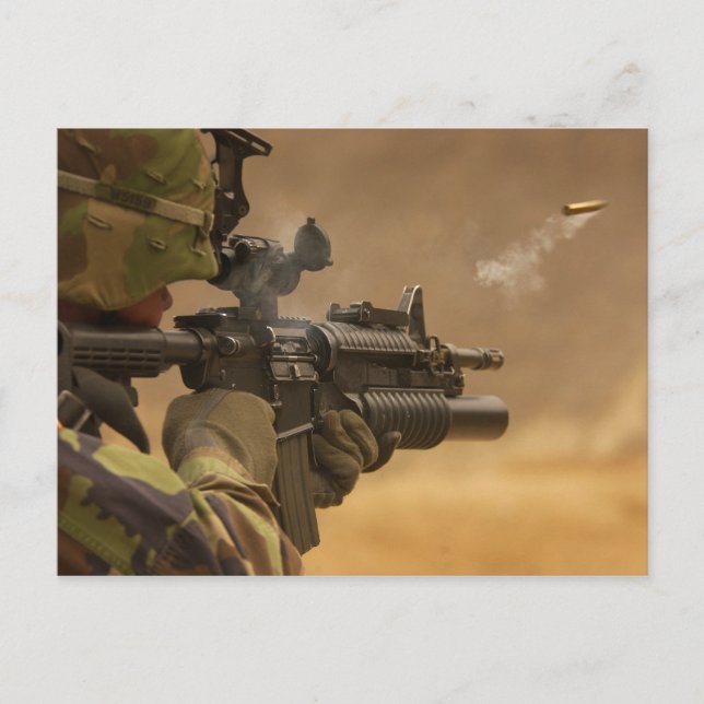 Shell Casing Fired from an M-4 Rifle Postcard (Front)