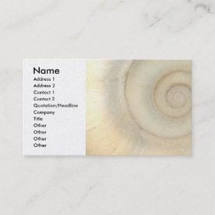 Shell - Conchology - White Spiral Business Card