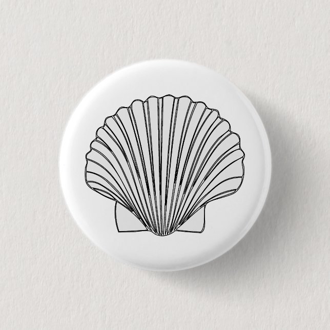 Shell Design 1 Inch Round Button (Front)