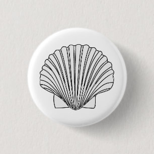 Shell Design 1 Inch Round Button