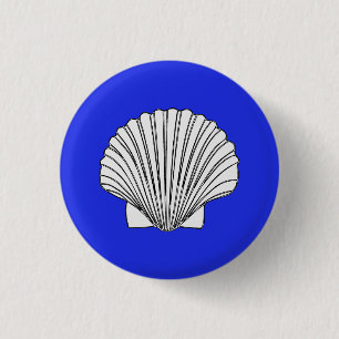 Shell Design with Blue Background 1 Inch Round Button
