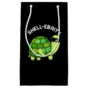 Shell-ebrity Funny Celebrity Tortoise Pun Dark BG Small Gift Bag