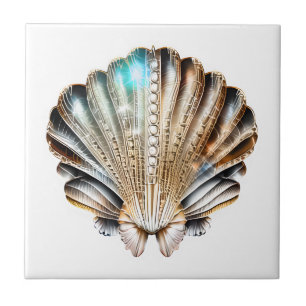 Shell elegant iridiscent pearl shimmer tile