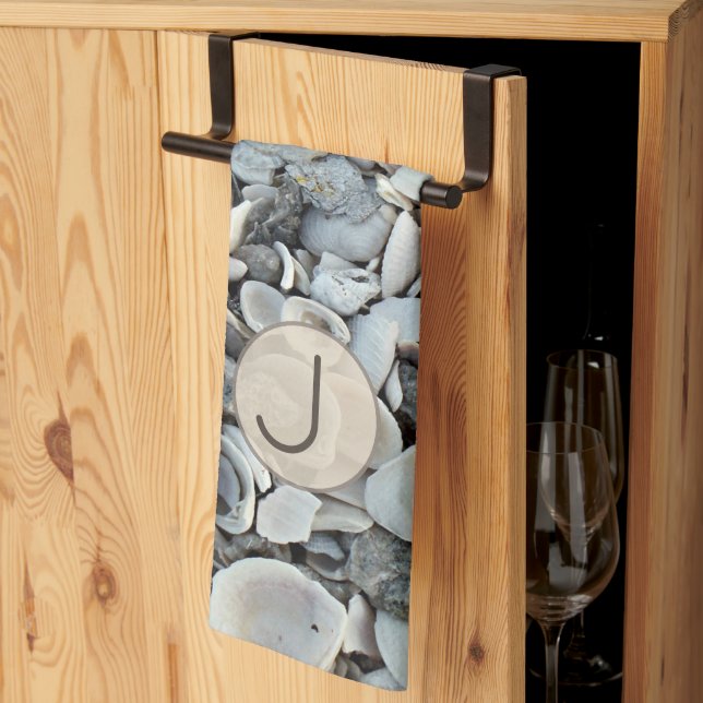 Shell Haven Initial Pattern Kitchen Towel (Thirds Fold)