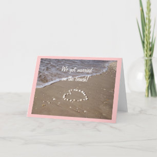 Shell Heart on the Sandy Beach Announcement