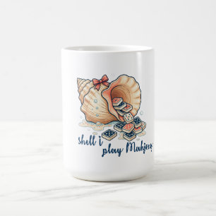 Shell I Play Mahjong Coastal Coffee Mug