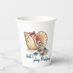 Shell I Play Mahjong Coastal Paper Cups