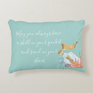 Shell In Your Pocket Beach Theme Accent Pillow