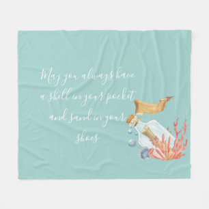 Shell In Your Pocket Beach Theme  Fleece Blanket