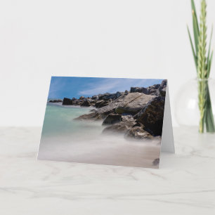 Shell Island Rocks And Waves Greeting Card