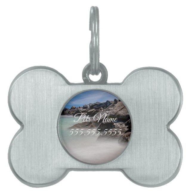 Shell Island Rocks And Waves Pet Tag (Front)