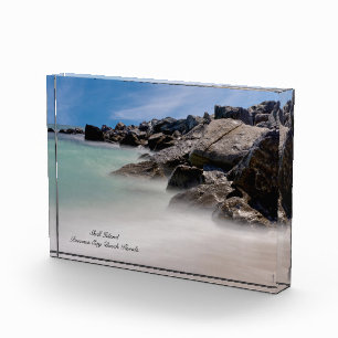 Shell Island Rocks And Waves Photo Block