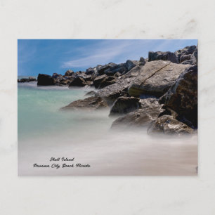 Shell Island Rocks And Waves Postcard