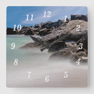 Shell Island Rocks And Waves Wall Clock