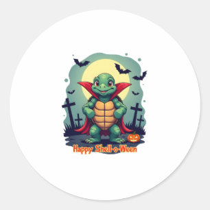 Shell-o-Ween Turtle Classic Round Sticker