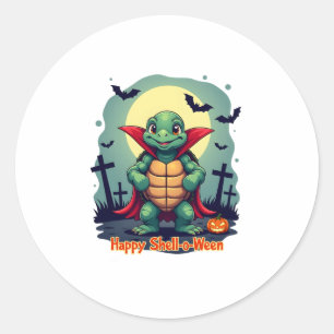 Shell-o-Ween Turtle Classic Round Sticker