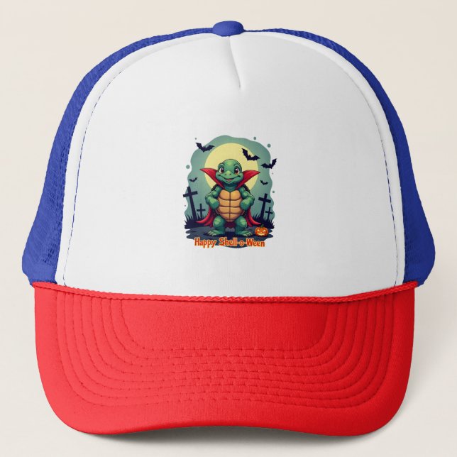 Shell-o-Ween Turtle Trucker Hat (Front)