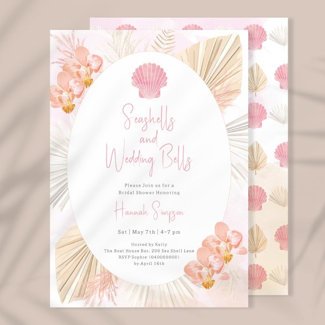 Shell Ocean Boho Bridal Shower Invitation (Creator Uploaded)