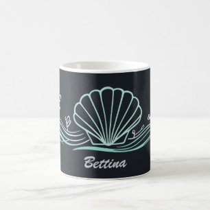 Shell on Dark Green Coffee Mug