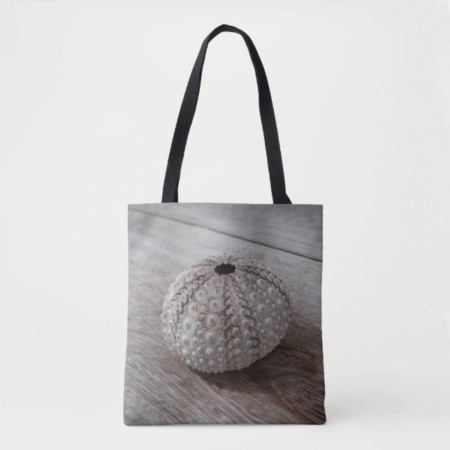 Shell On Top Of A Wooden Table Tote Bag (Front)