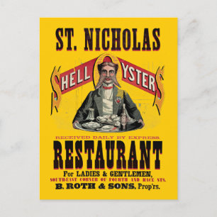 Shell Oysters Vintage Advertisement Postcard