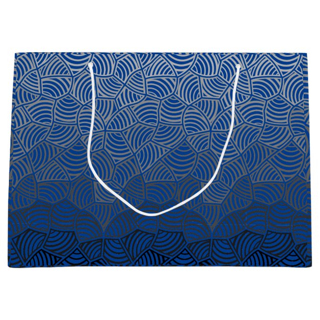 Shell pattern.04.w DBlue BG Leggings Large Gift Bag (Front)