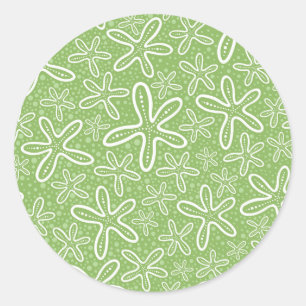 Shell Pattern On Spotted Background Classic Round Sticker