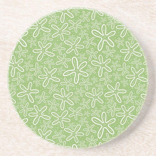 Shell Pattern On Spotted Background Coaster (Front)