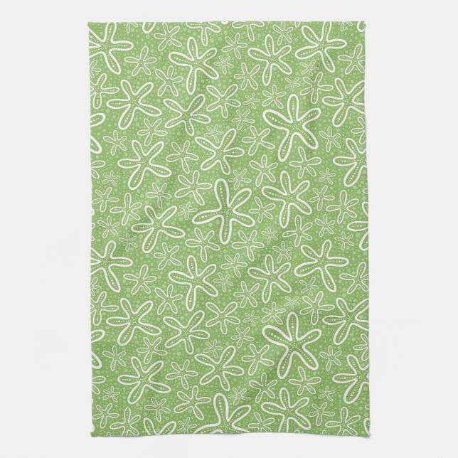 Shell Pattern On Spotted Background Kitchen Towel (Vertical)