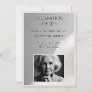 Shell Pink Funeral Memorial Ceremony  Invitation