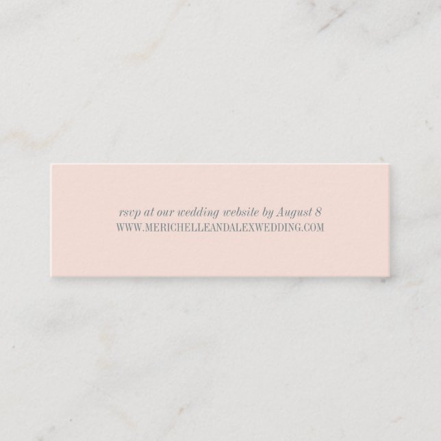 Shell Pink Minimalist Wedding Website RSVP Cards (Front)