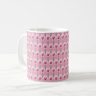 Shell pink pansies - retro wallpaper pattern coffee mug