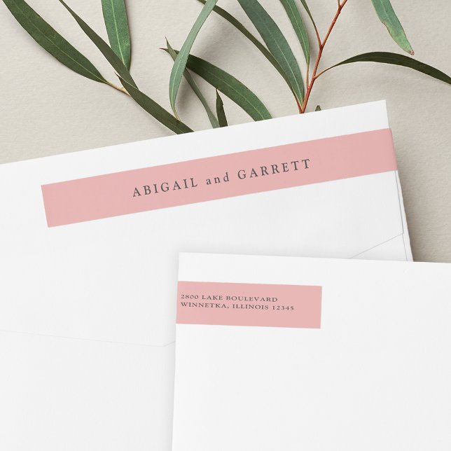 Shell Pink Wedding Return Address Wrap Around Label (Creator Uploaded)