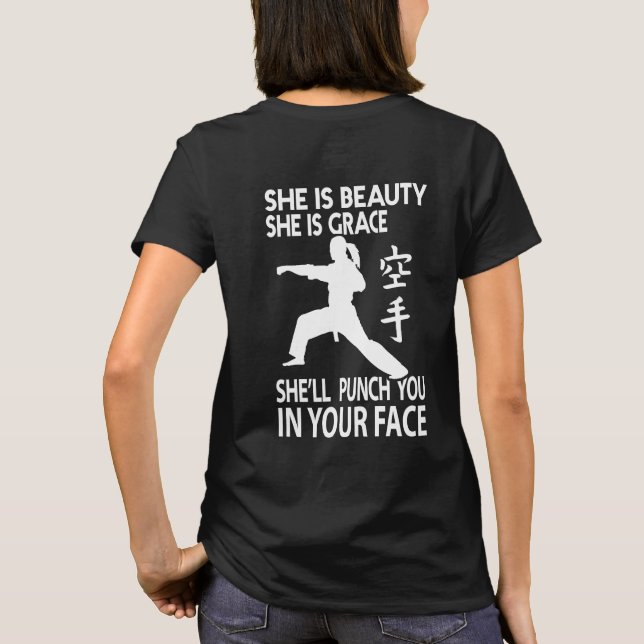 She'll Punch you in your face Karate T-shirt (Back)