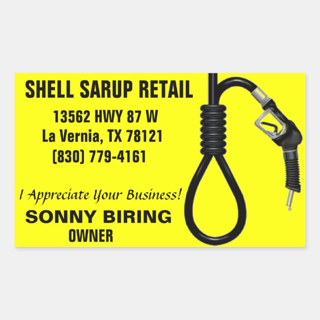 SHELL SARUP RETAIL STICKER (Front)