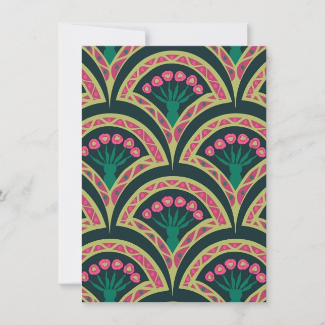 shell shaped green pattern card (Front)