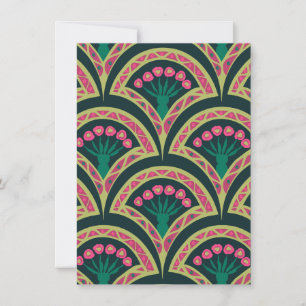 shell shaped green pattern card
