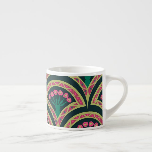 shell shaped green pattern espresso cup (Right)
