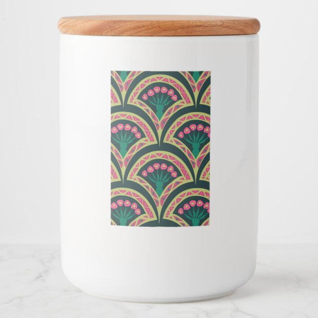 shell shaped green pattern food label (Front)