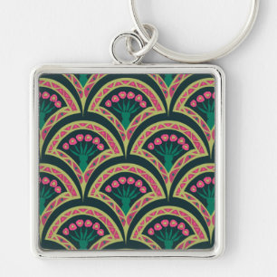 shell shaped green pattern keychain