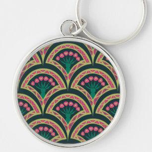 shell shaped green pattern keychain
