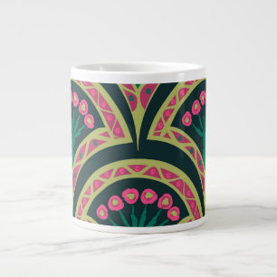 shell shaped green pattern large coffee mug