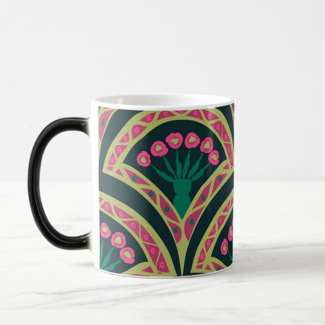 shell shaped green pattern magic mug (Left)