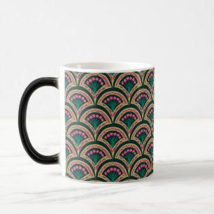 shell shaped green pattern magic mug