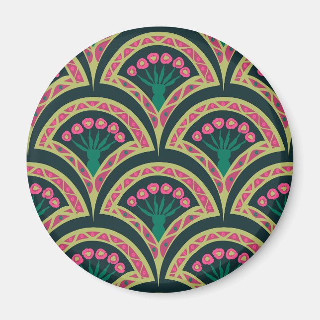shell shaped green pattern magnet (Front)