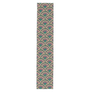 shell shaped green pattern medium table runner