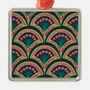shell shaped green pattern metal ornament