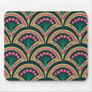 shell shaped green pattern mouse pad
