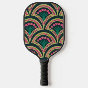 shell shaped green pattern pickleball paddle