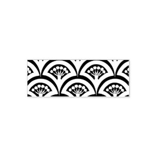 shell shaped green pattern self-inking stamp